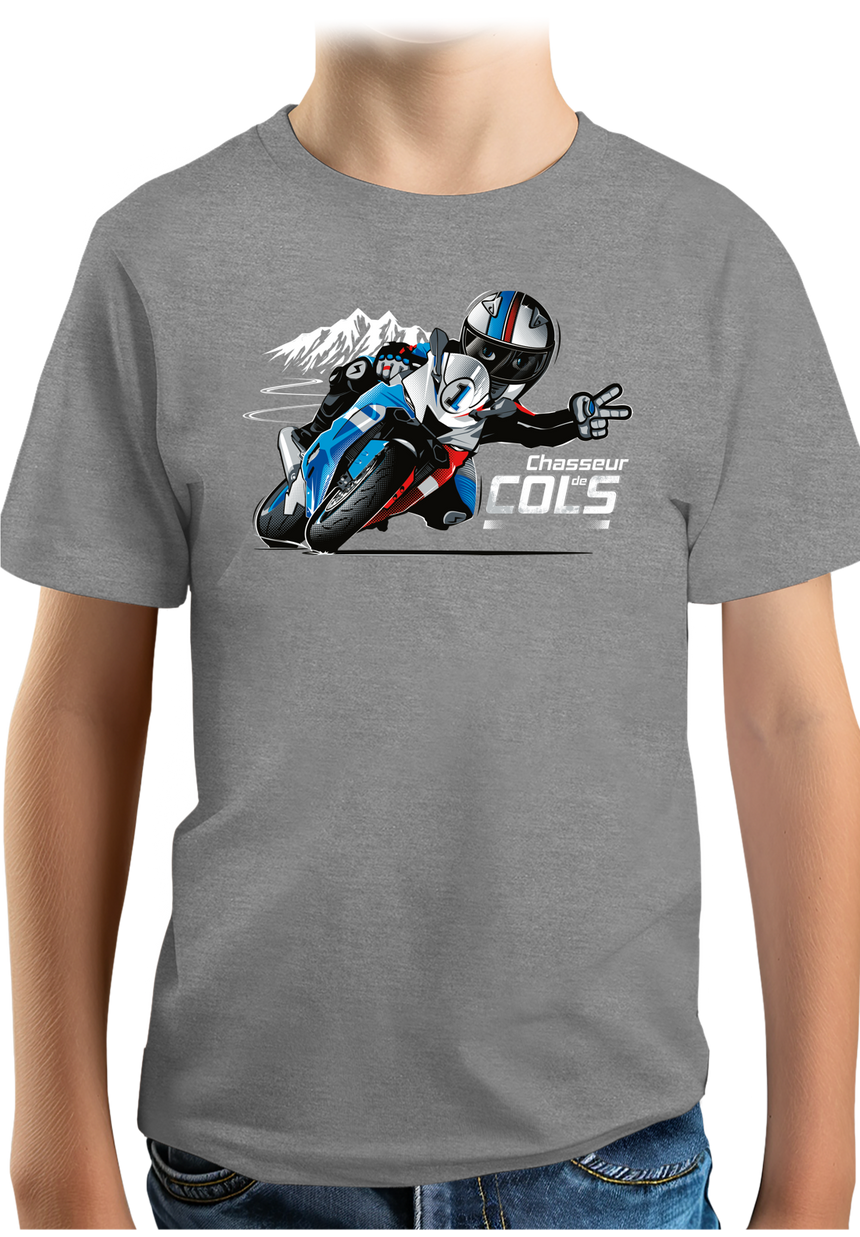 T-Shirt Garçon Chasseur de cols moto signe