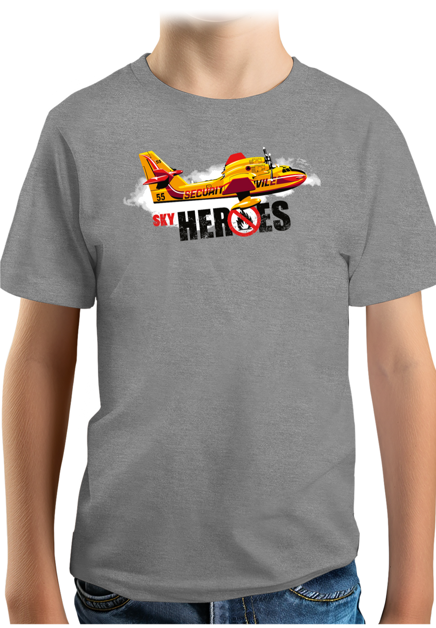 T-Shirt Garçon Avion pompier pour éteindre les feux