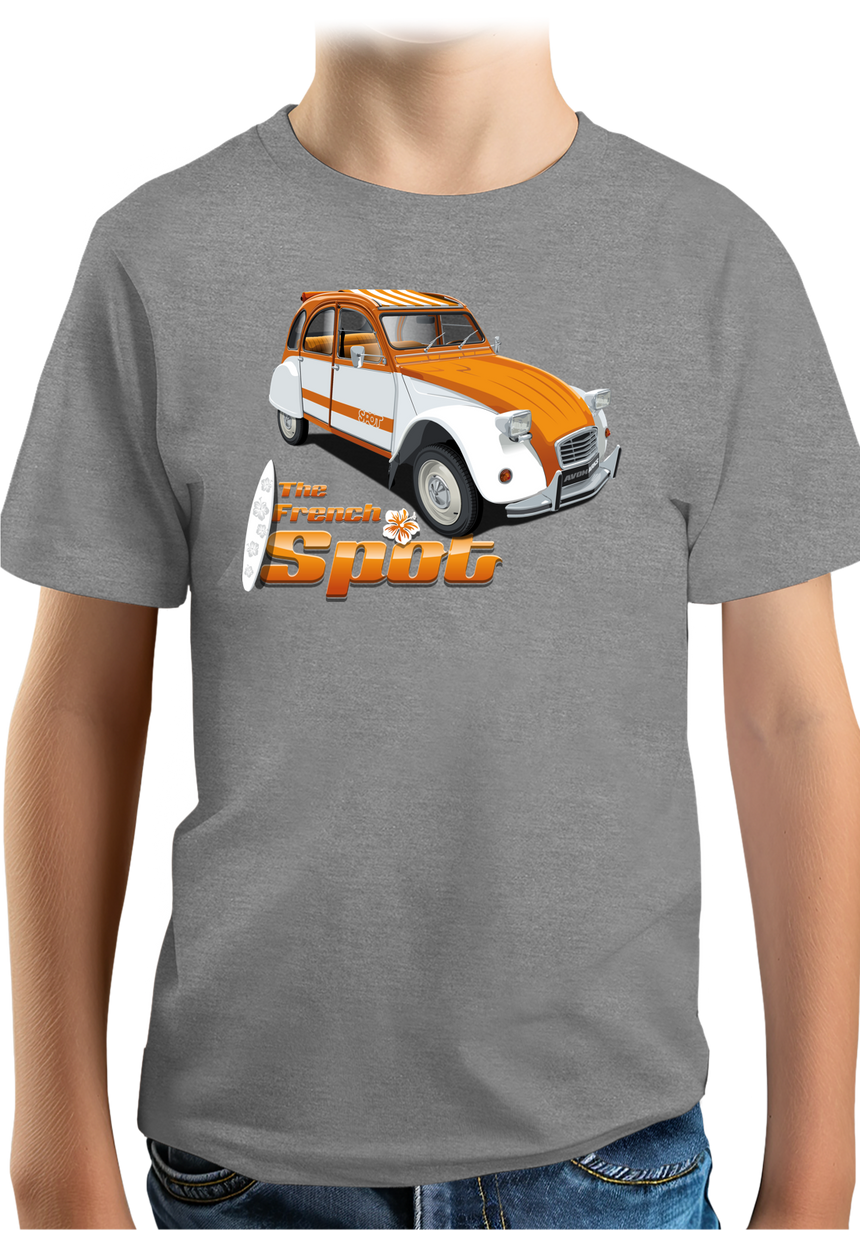 T-Shirt Garçon Voiture 2CV French spot sud avec surf