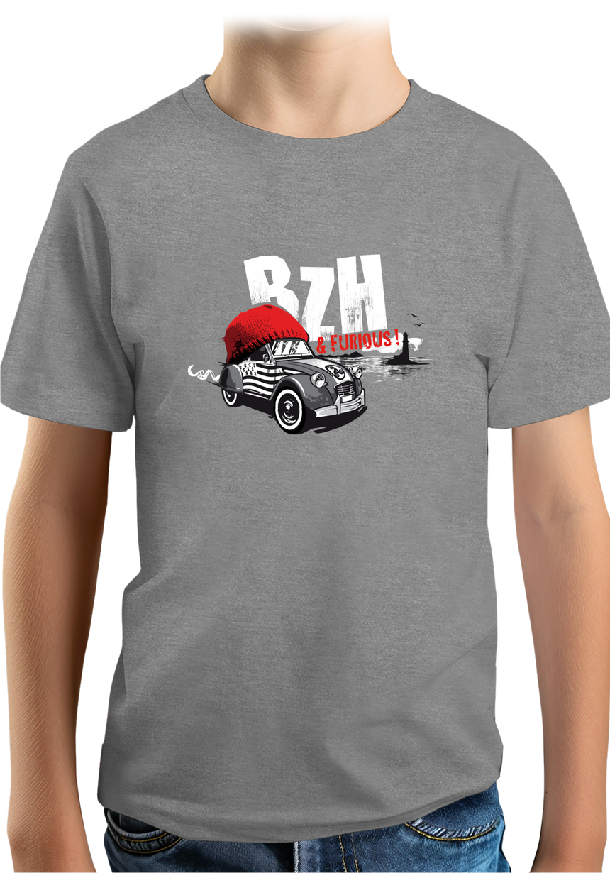 T-Shirt Garçon Voiture 2CV de Bretagne, BZH & Furious