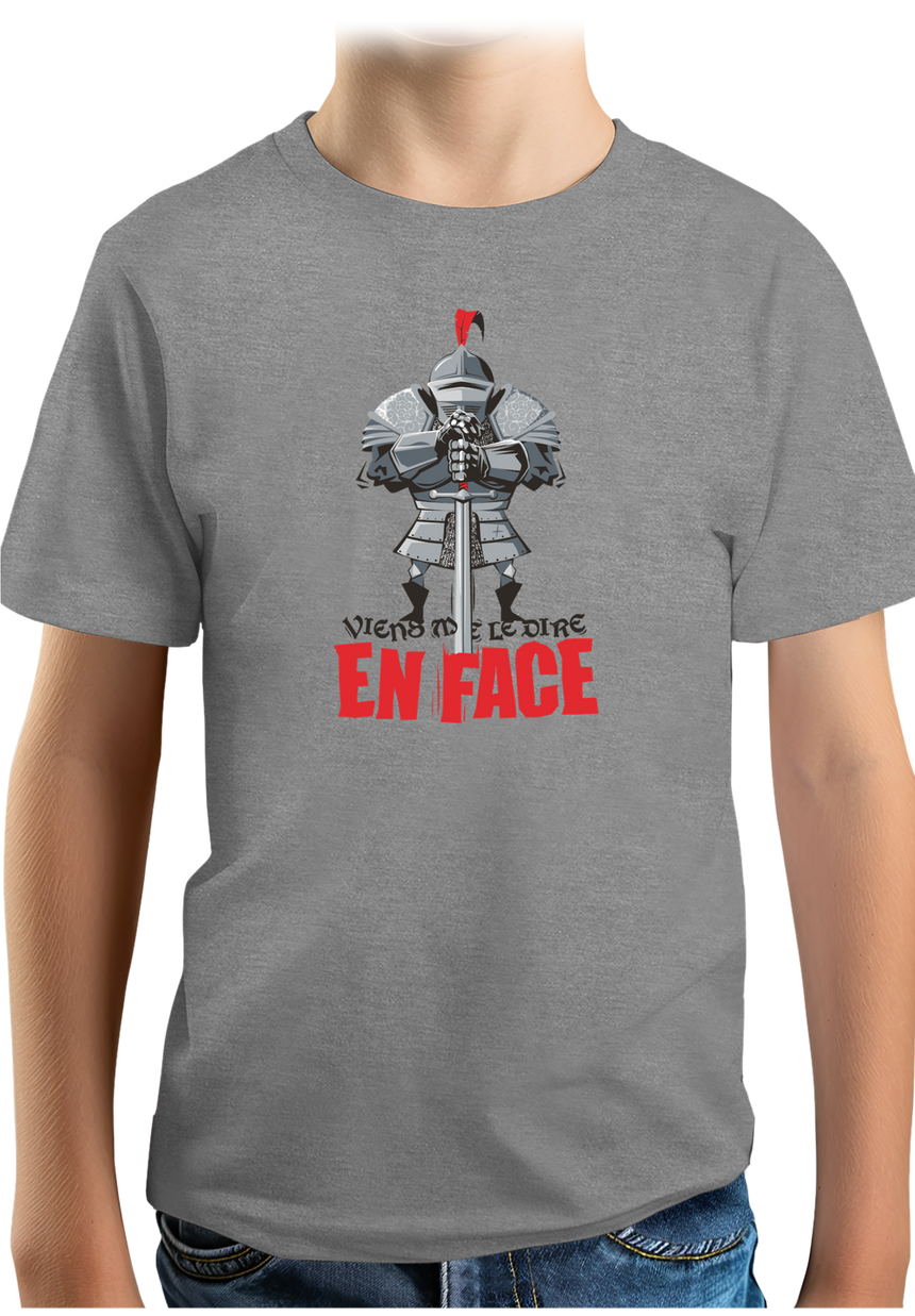 T-Shirt Garçon Chevalier, viens me le dire en face (Recto/Verso)