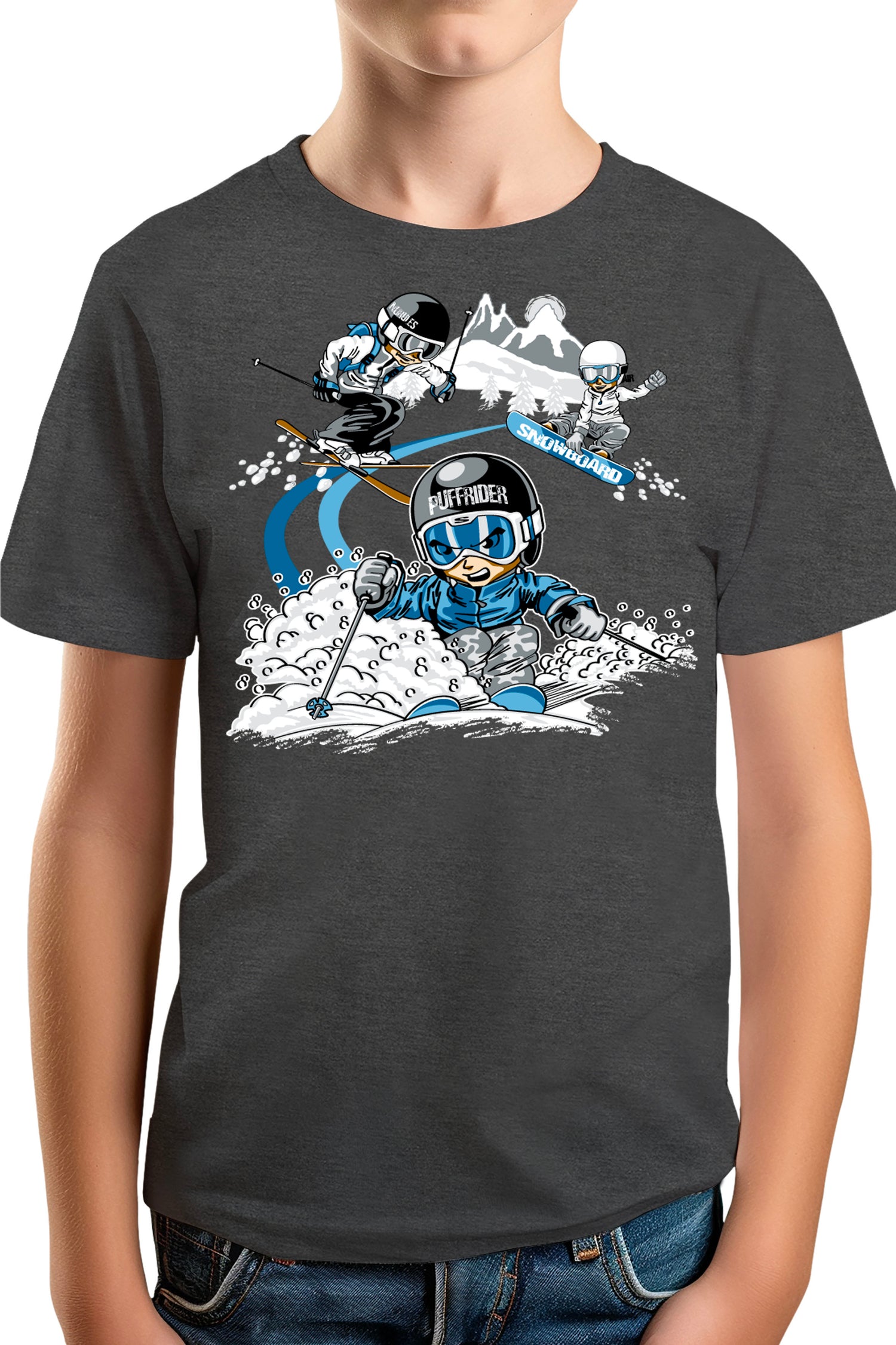 T-Shirt Garçon 3 garçons ski et surf