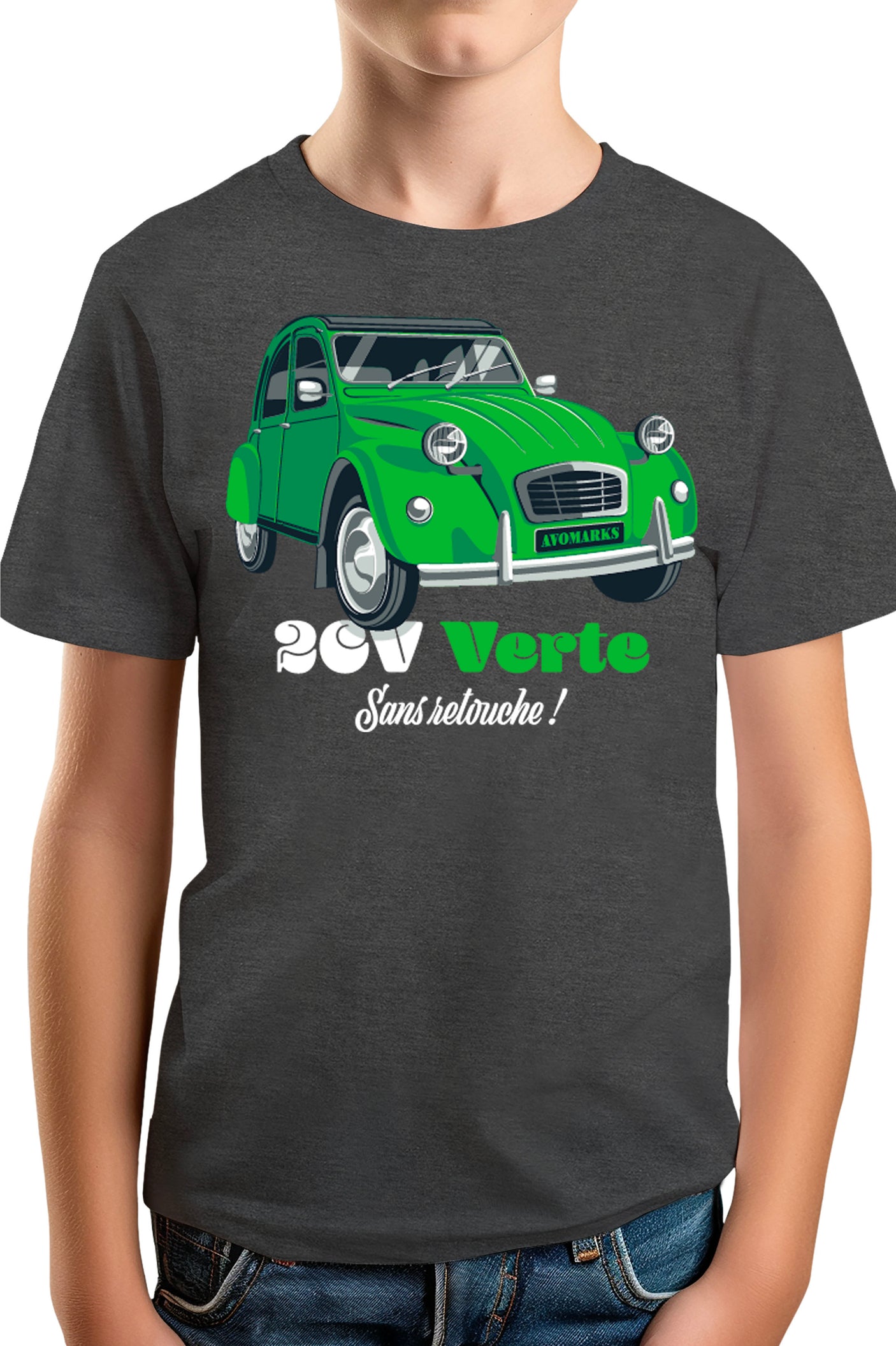 T-Shirt Garçon Deuch verte sans retouche