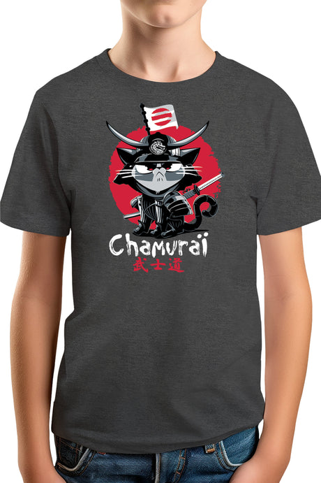 T-Shirt Garçon Chat en samouraï