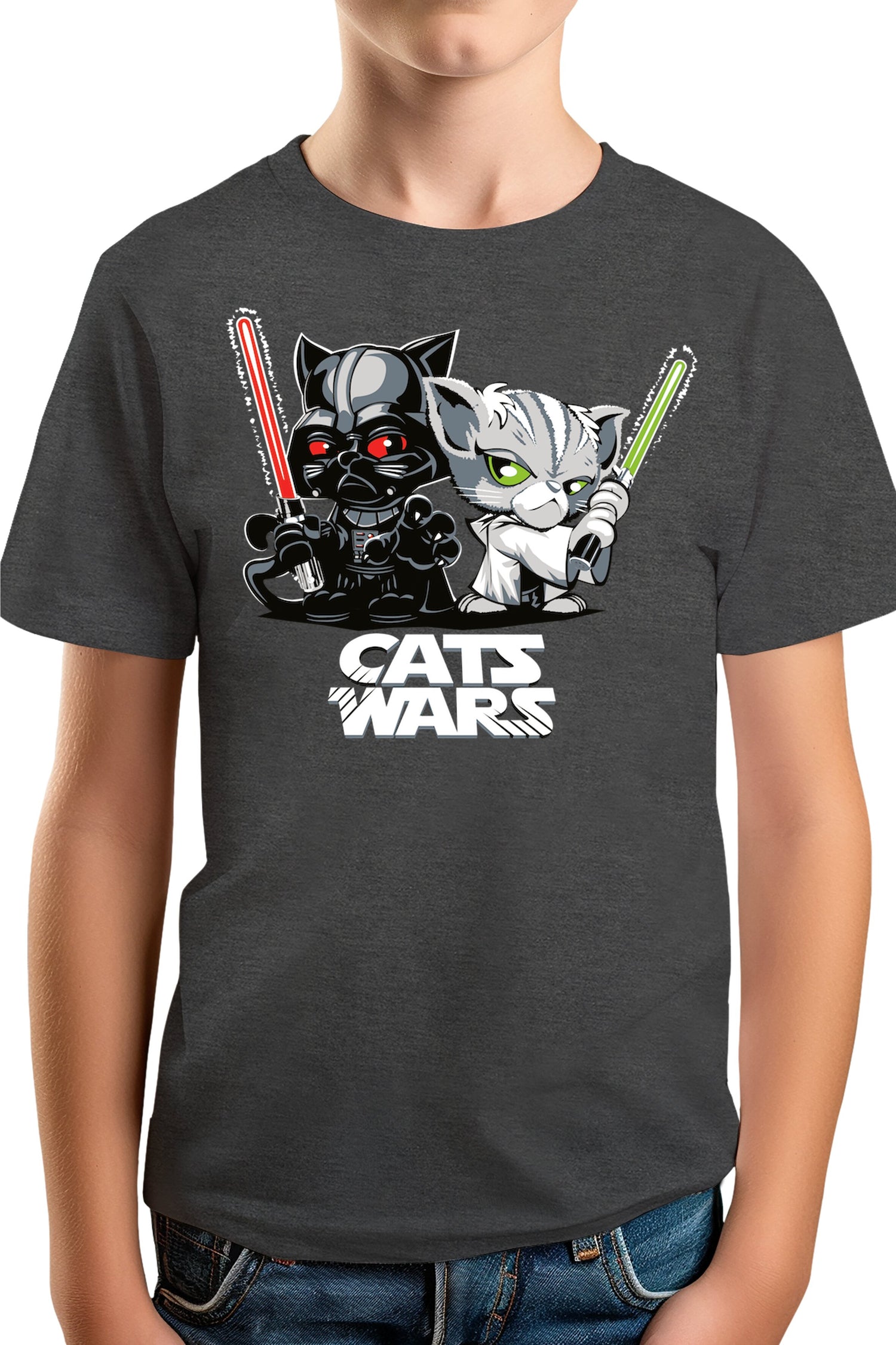 T-Shirt Garçon Le coté obscur des chats