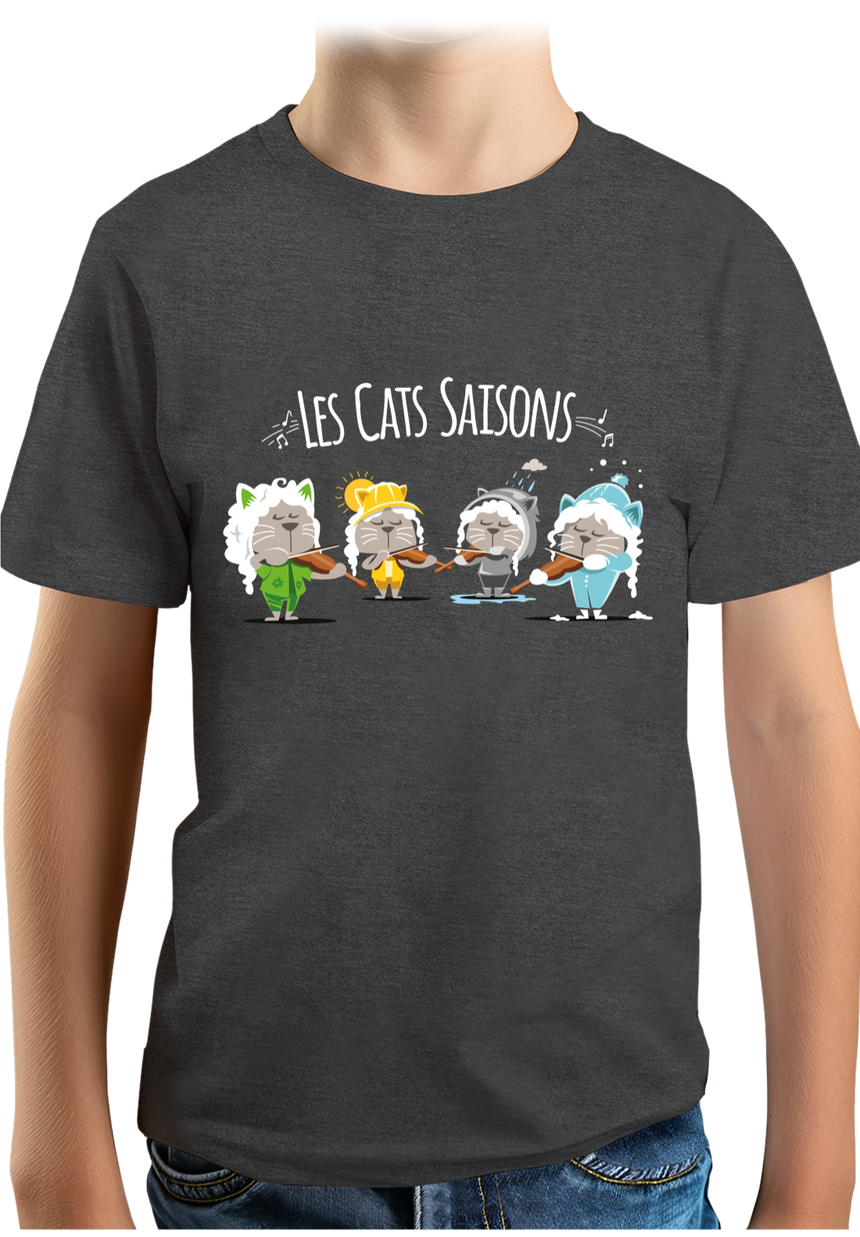 T-Shirt Garçon Les cats saisons