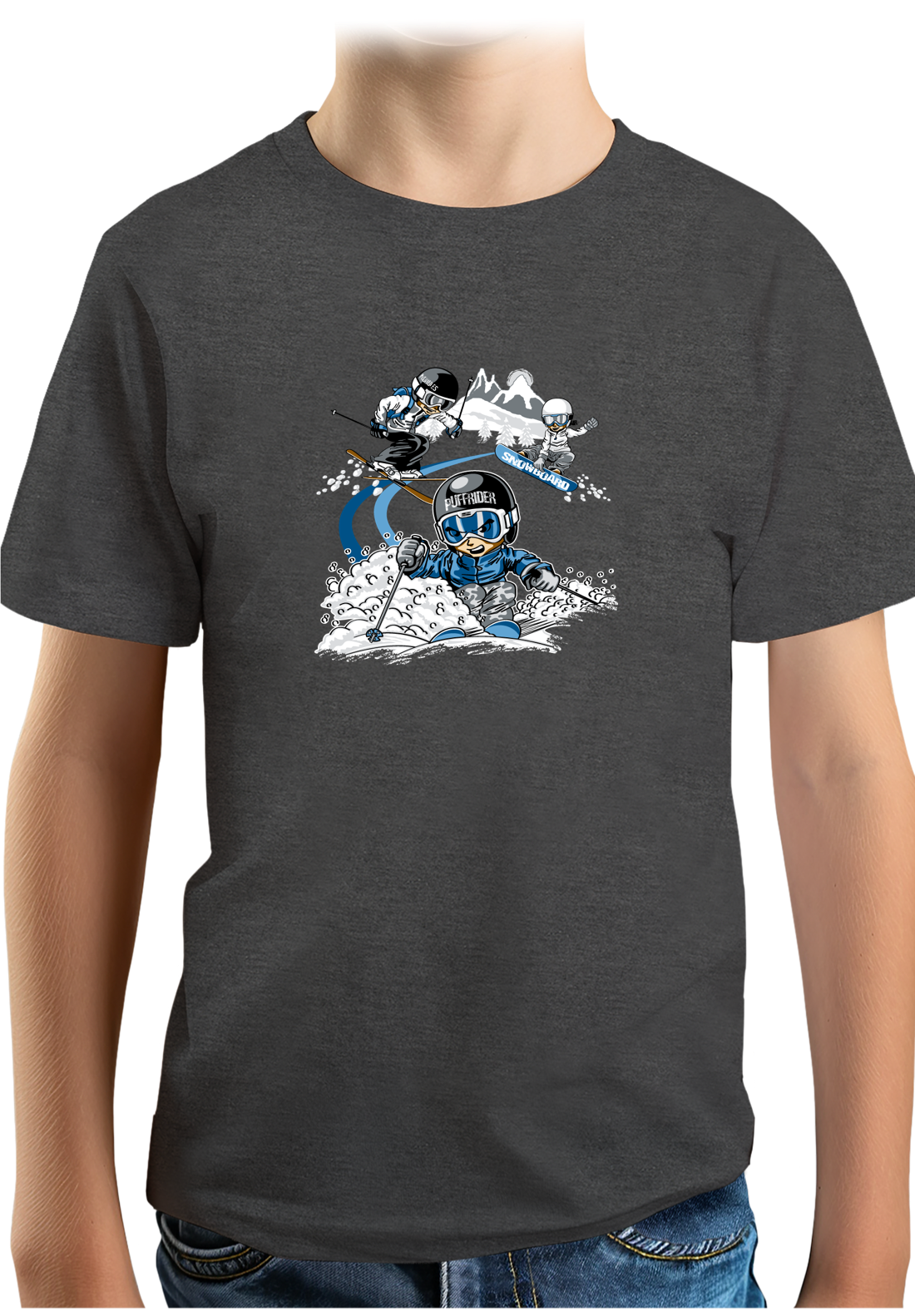 T-Shirt Garçon 3 garçons ski et surf