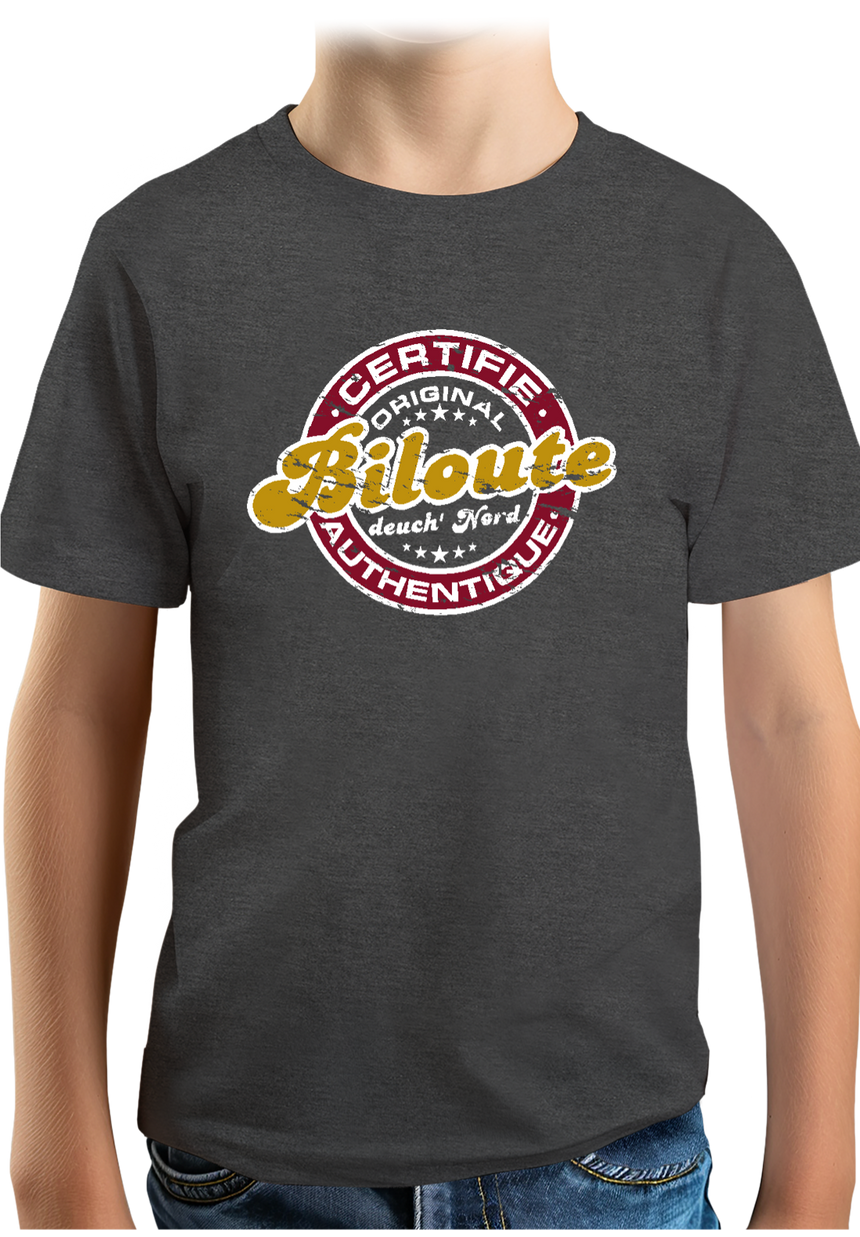 T-Shirt Garçon Certifié authentique biloute ch'ti