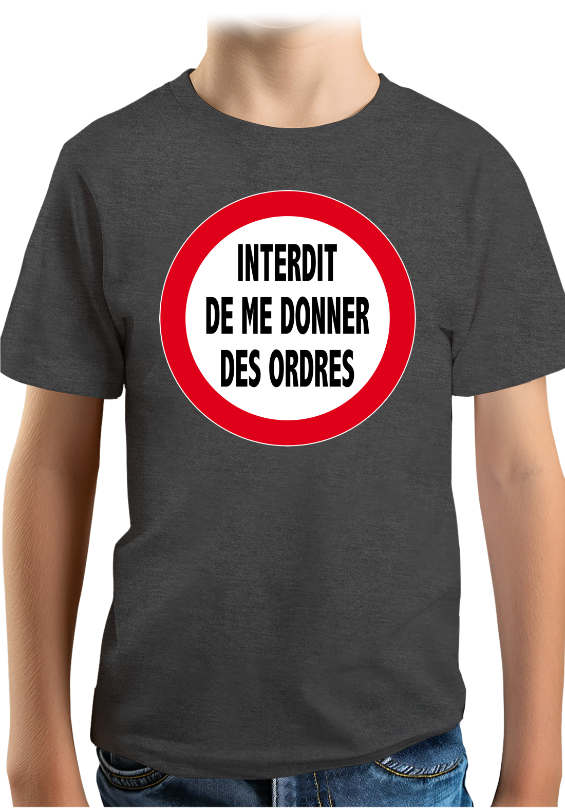 T-Shirt Garçon Interdit de me donner des ordres