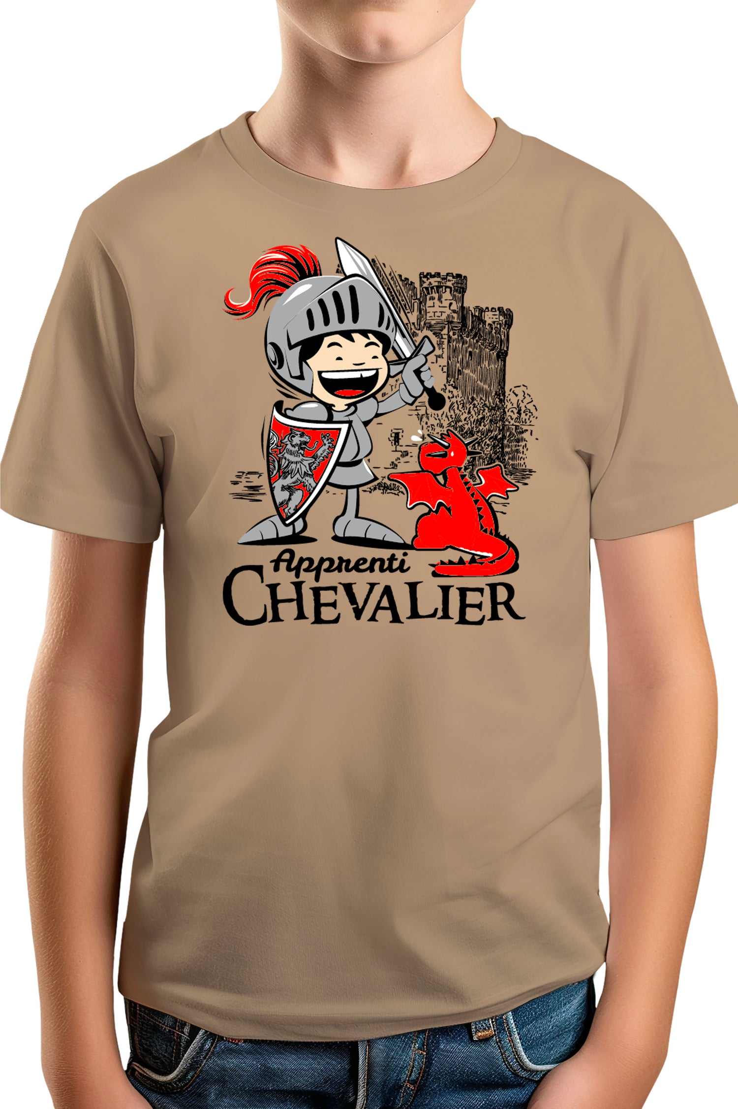 T-Shirt Garçon Apprenti Chevalier dressage dragon