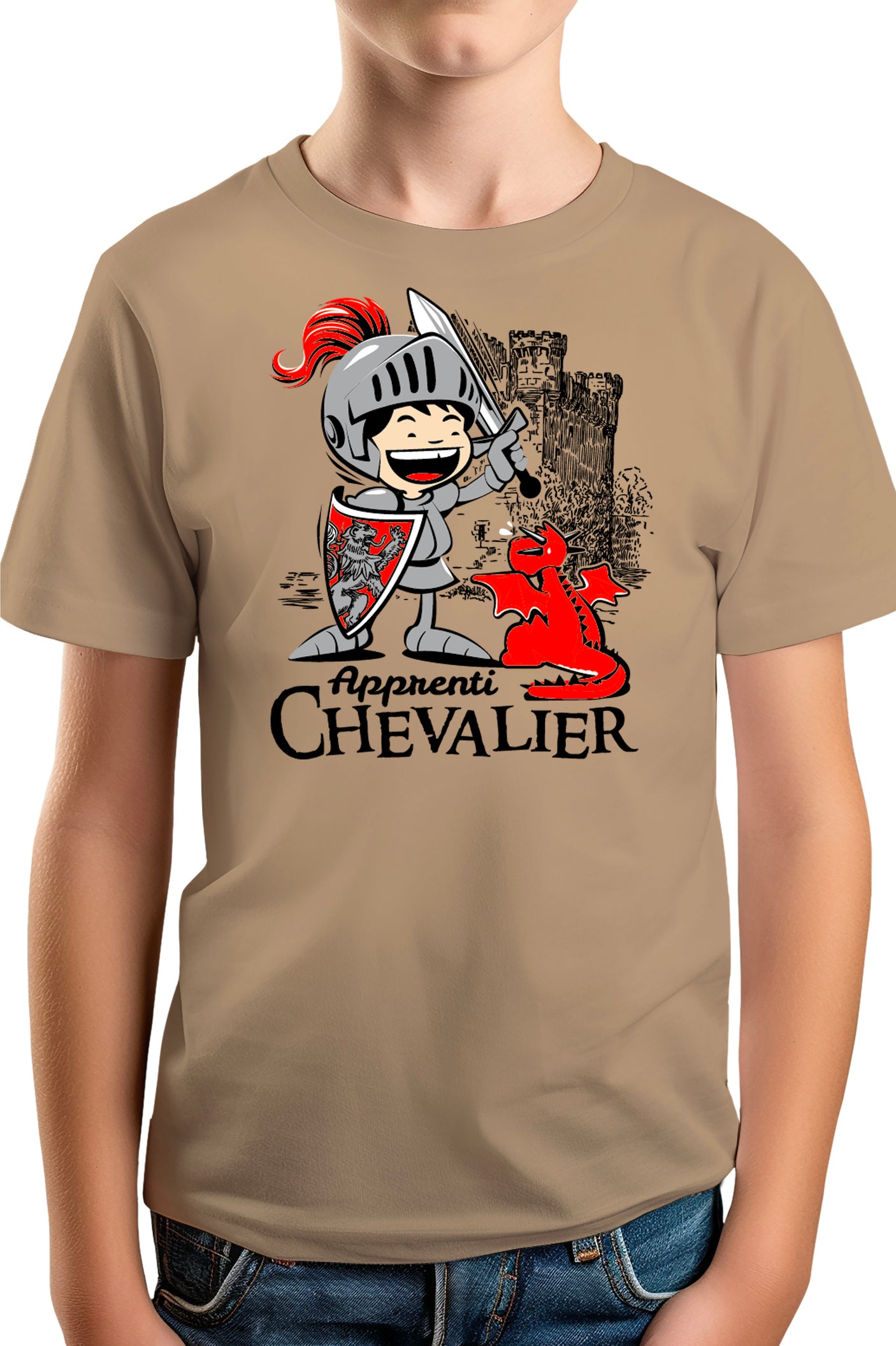 T-Shirt Garçon Apprenti Chevalier dressage dragon