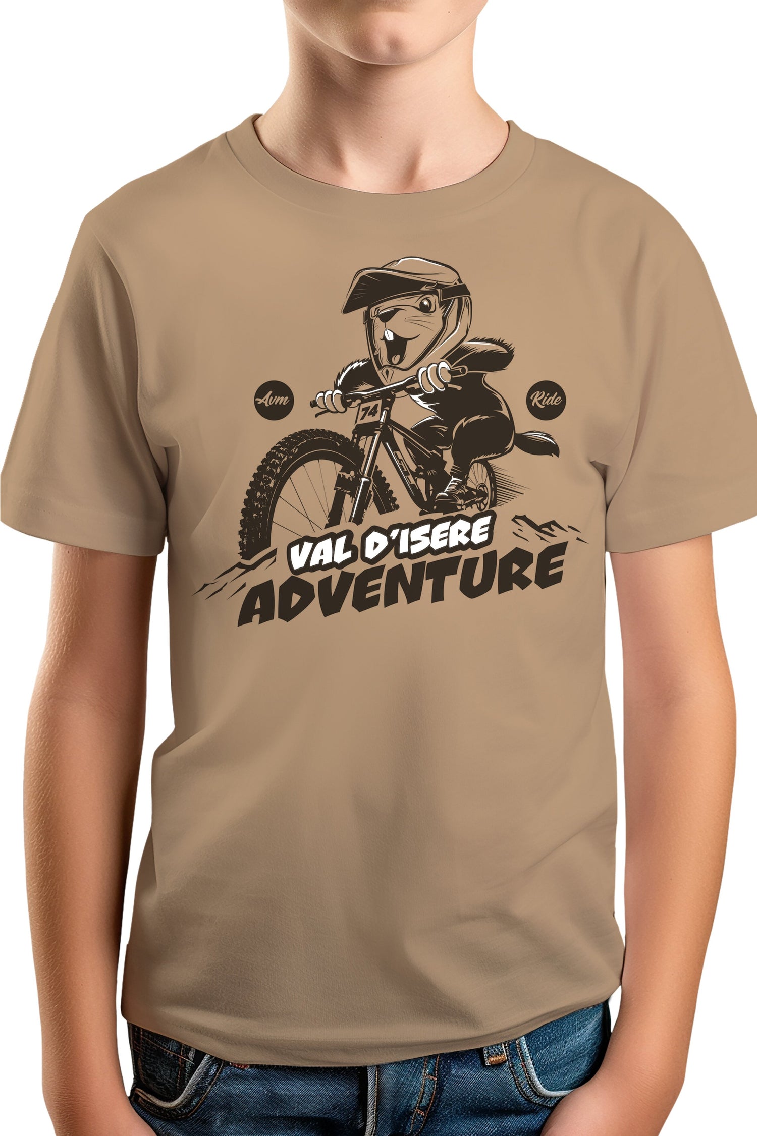 T-Shirt Garçon Marmotte sur vélo
