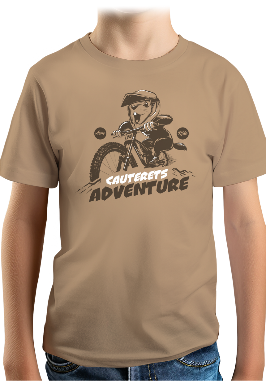 T-Shirt Garçon Marmotte sur vélo