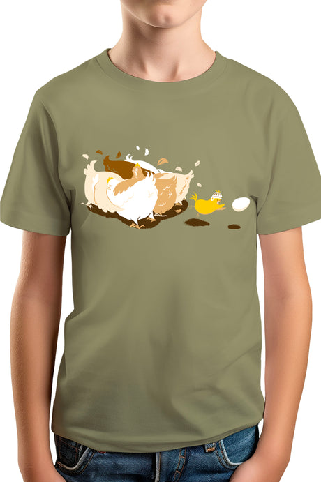 T-Shirt Garçon Poule et poussin qui jouent au rugby