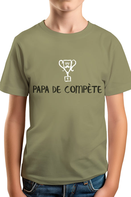 T-Shirt Garçon Un super papa de compète (encre gonflante)