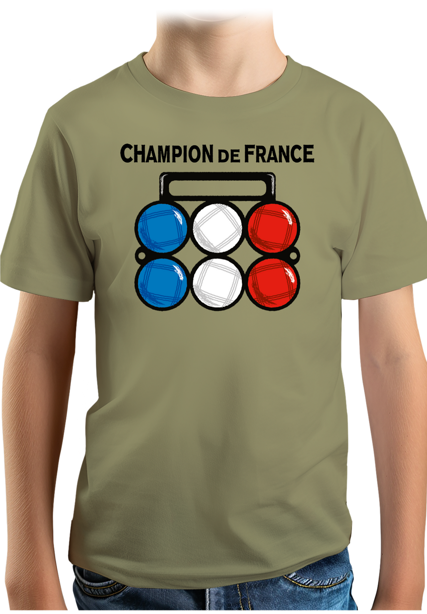 T-Shirt Garçon Champion de France de pétanque