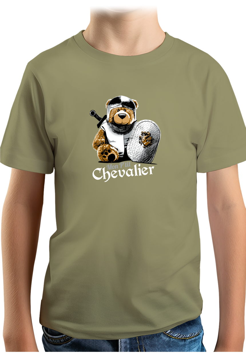 T-Shirt Garçon Ours mon p'tit chevalier