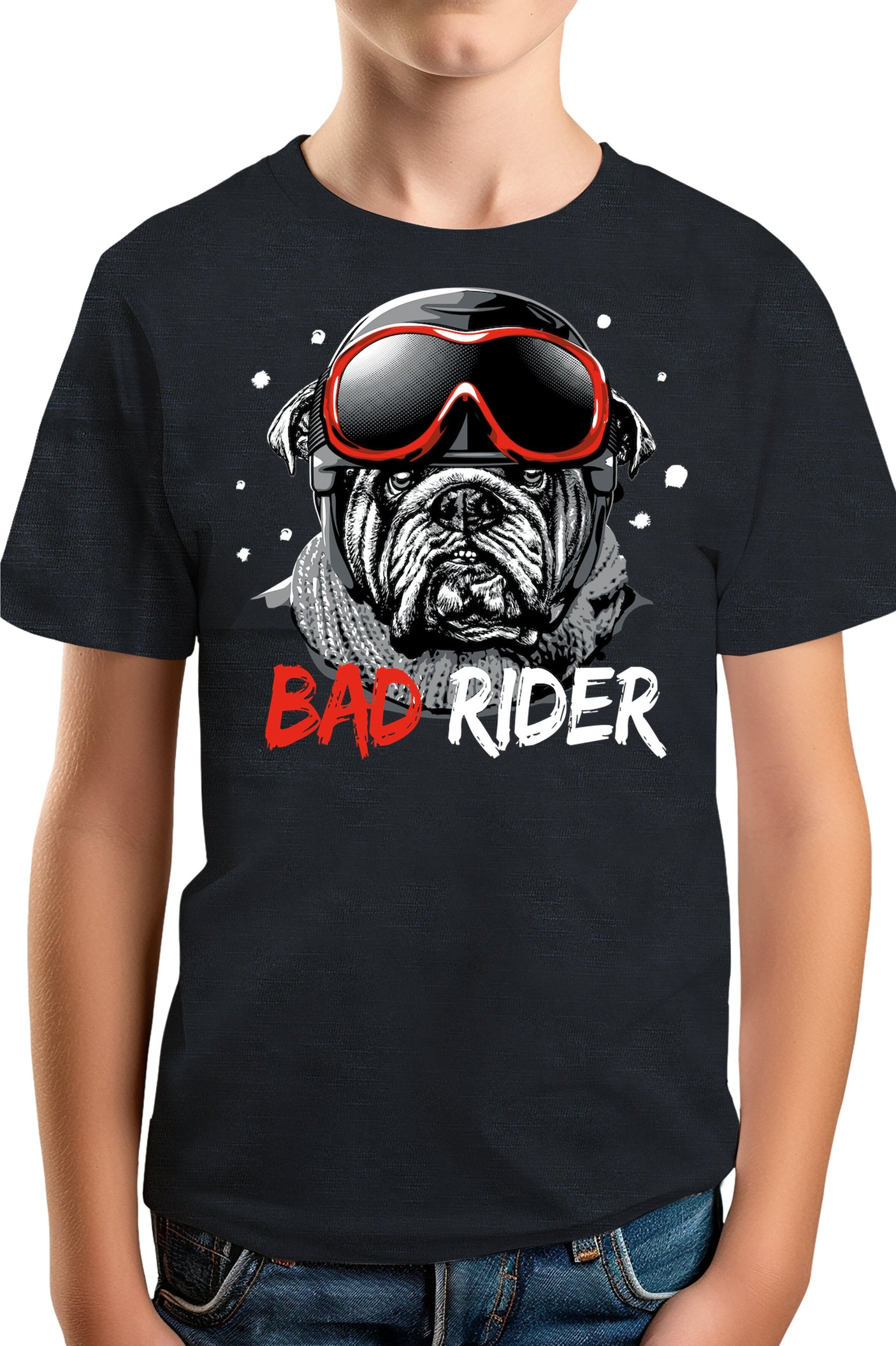 T-Shirt Garçon Un rider chien pas facile