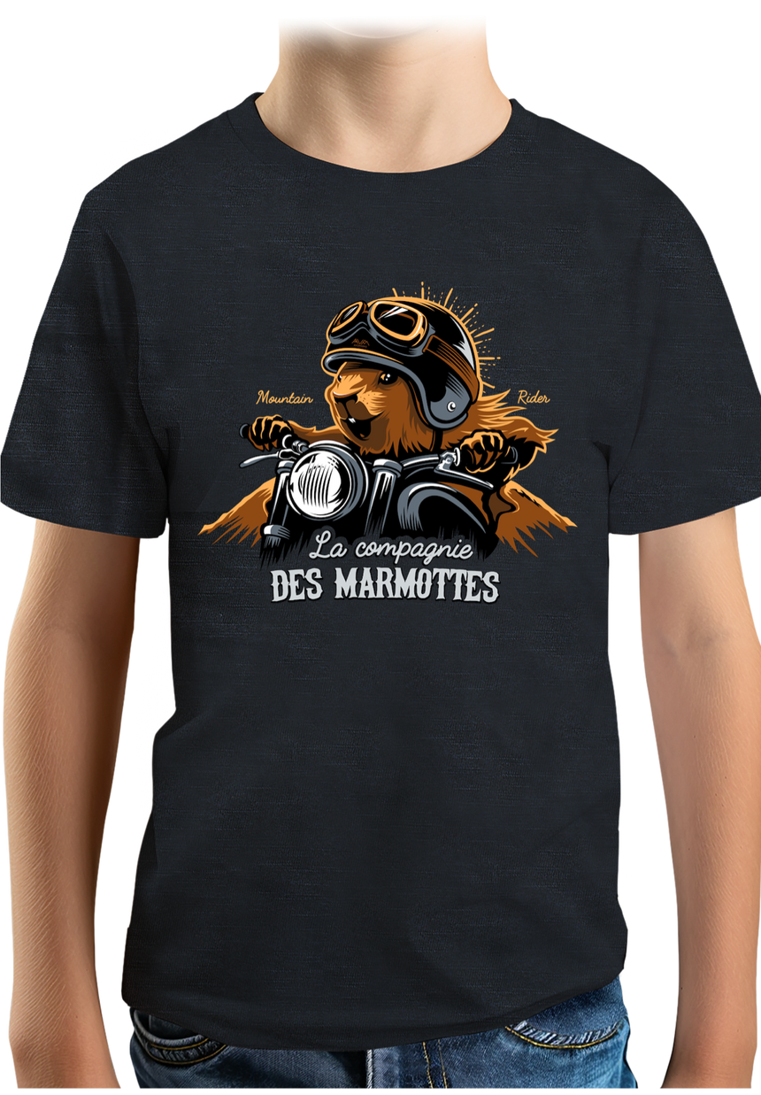 T-Shirt Garçon Compagnie des Marmottes en Moto