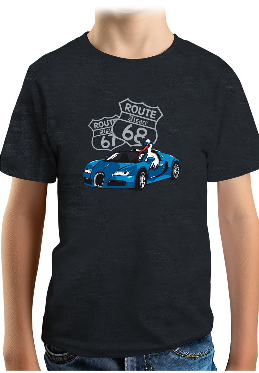T-Shirt Garçon La Route de Molsheim en voiture