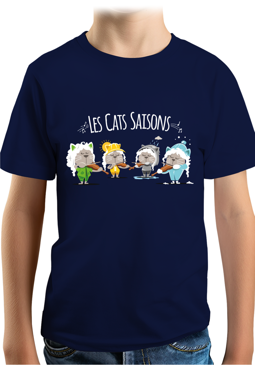 T-Shirt Garçon Les cats saisons
