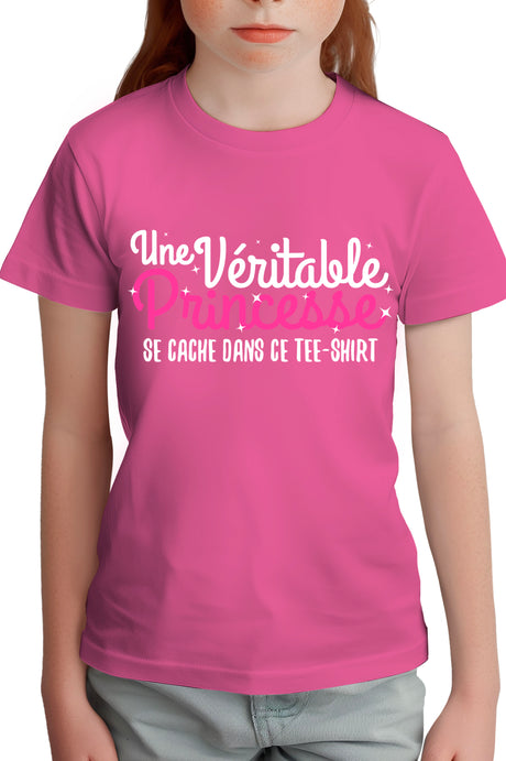 T-Shirt Fille Une véritable princesse