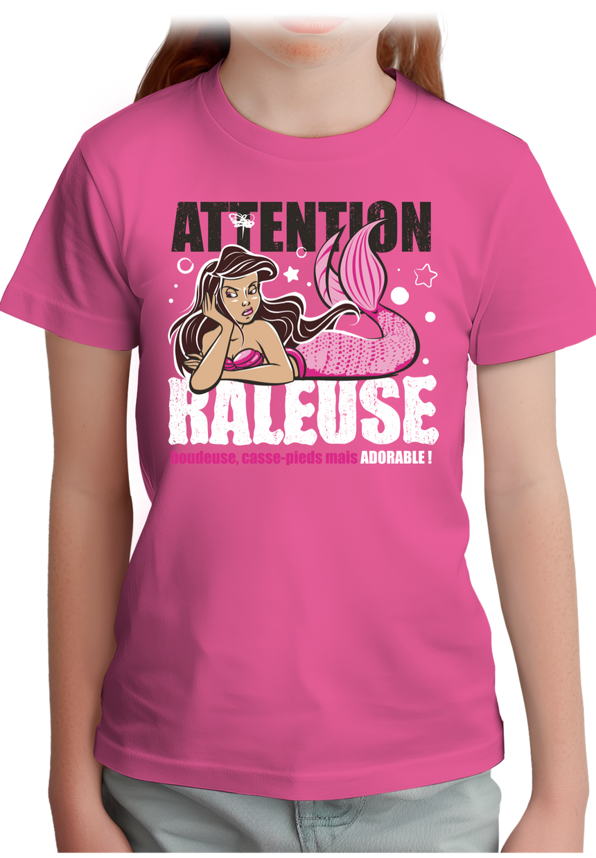 T-Shirt Fille Attention sirène râleuse