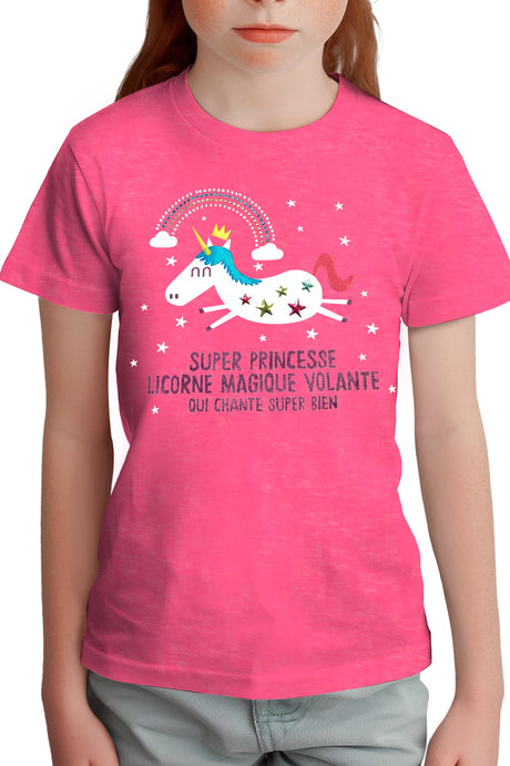 T-Shirt Fille Licorne magique en strass et paillette