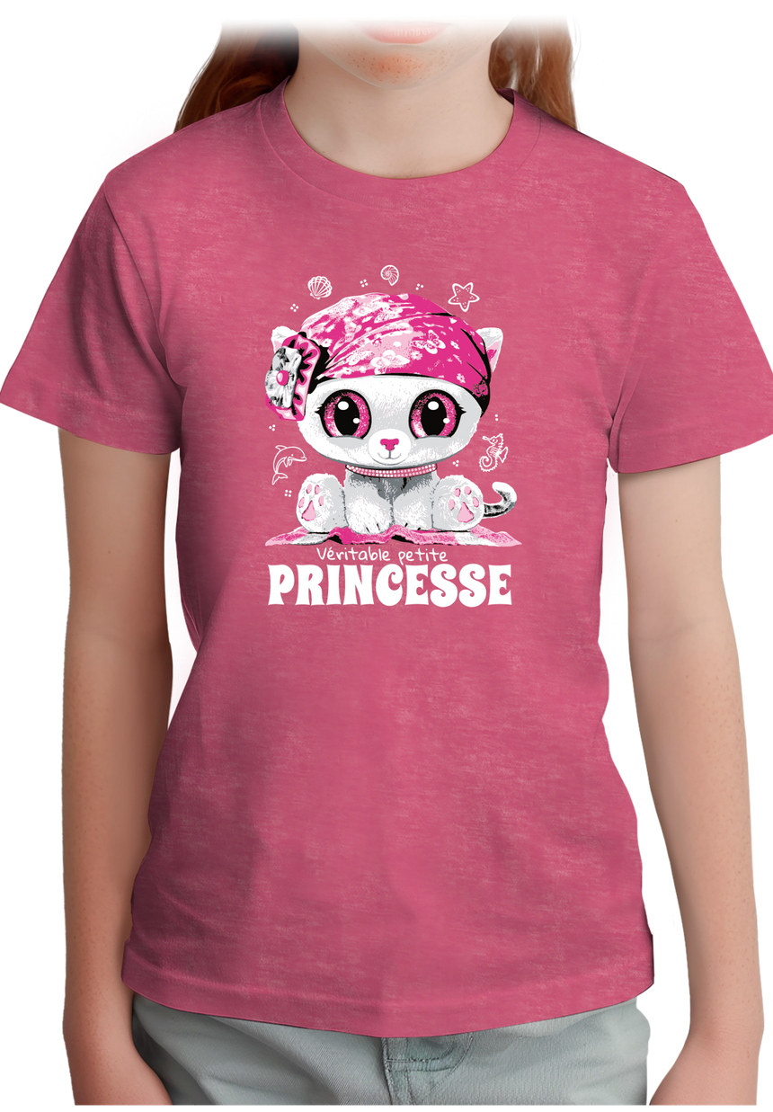 T-Shirt Fille Véritable petite princesse avec strass