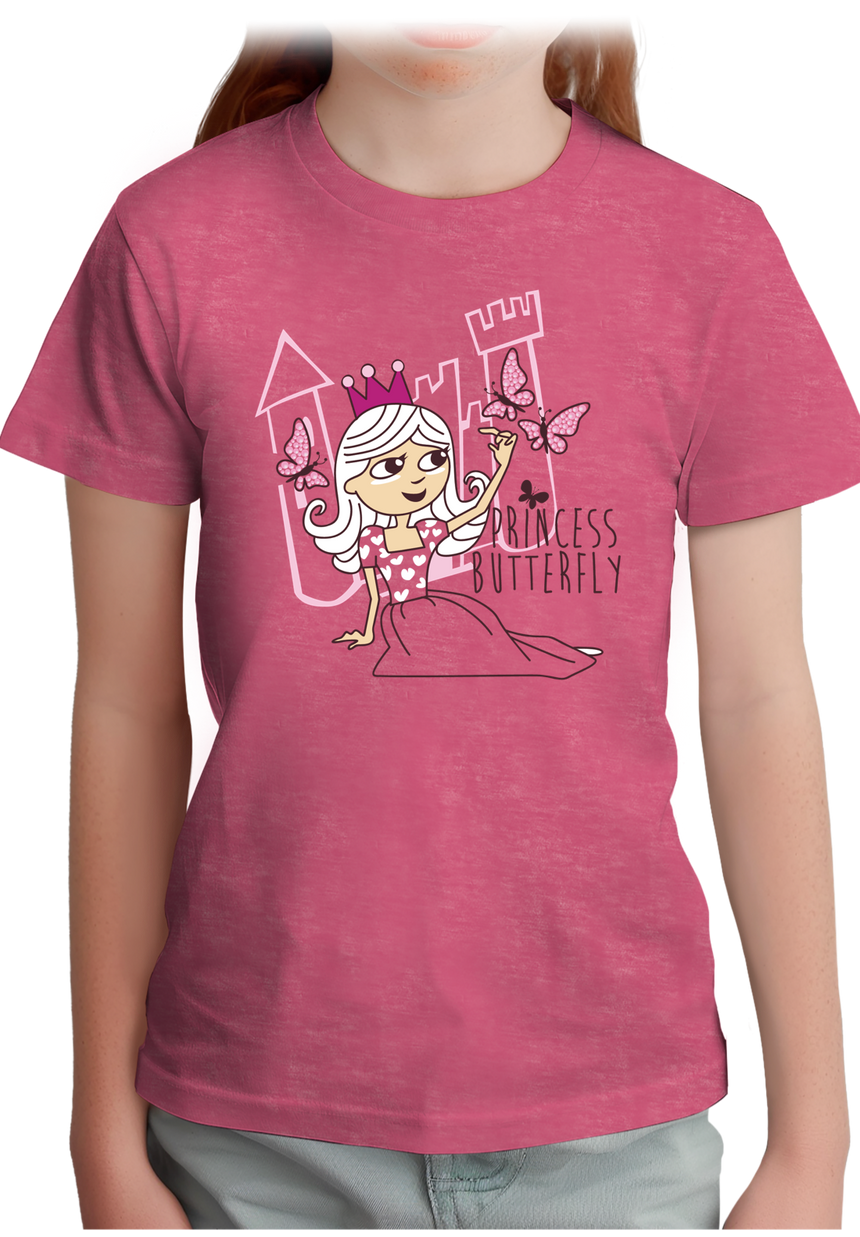 T-Shirt Fille Princesse papillon avec strass