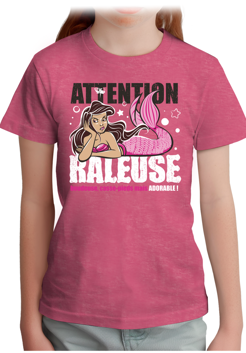 T-Shirt Fille Attention sirène râleuse
