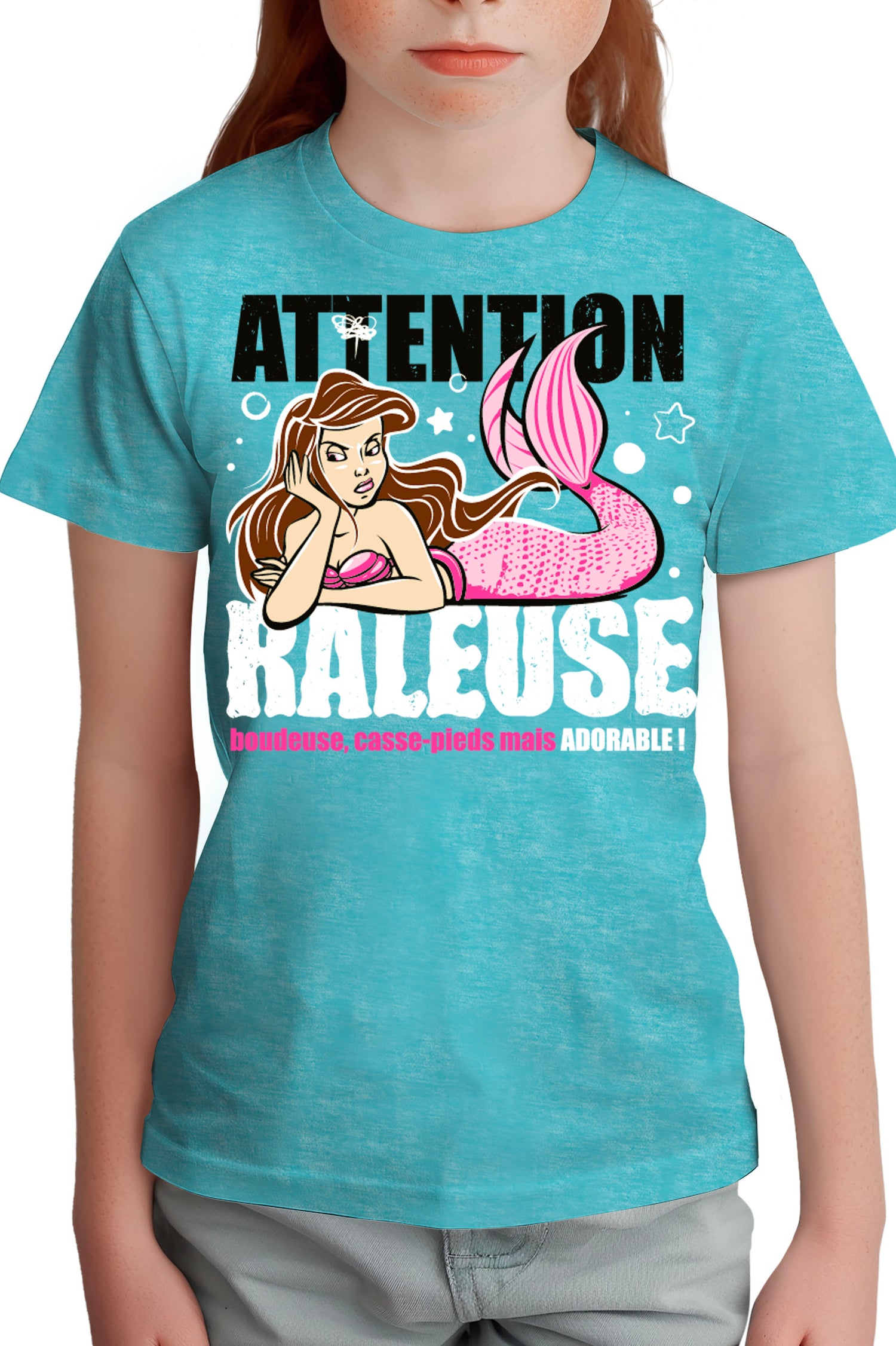 T-Shirt Fille Attention sirène râleuse