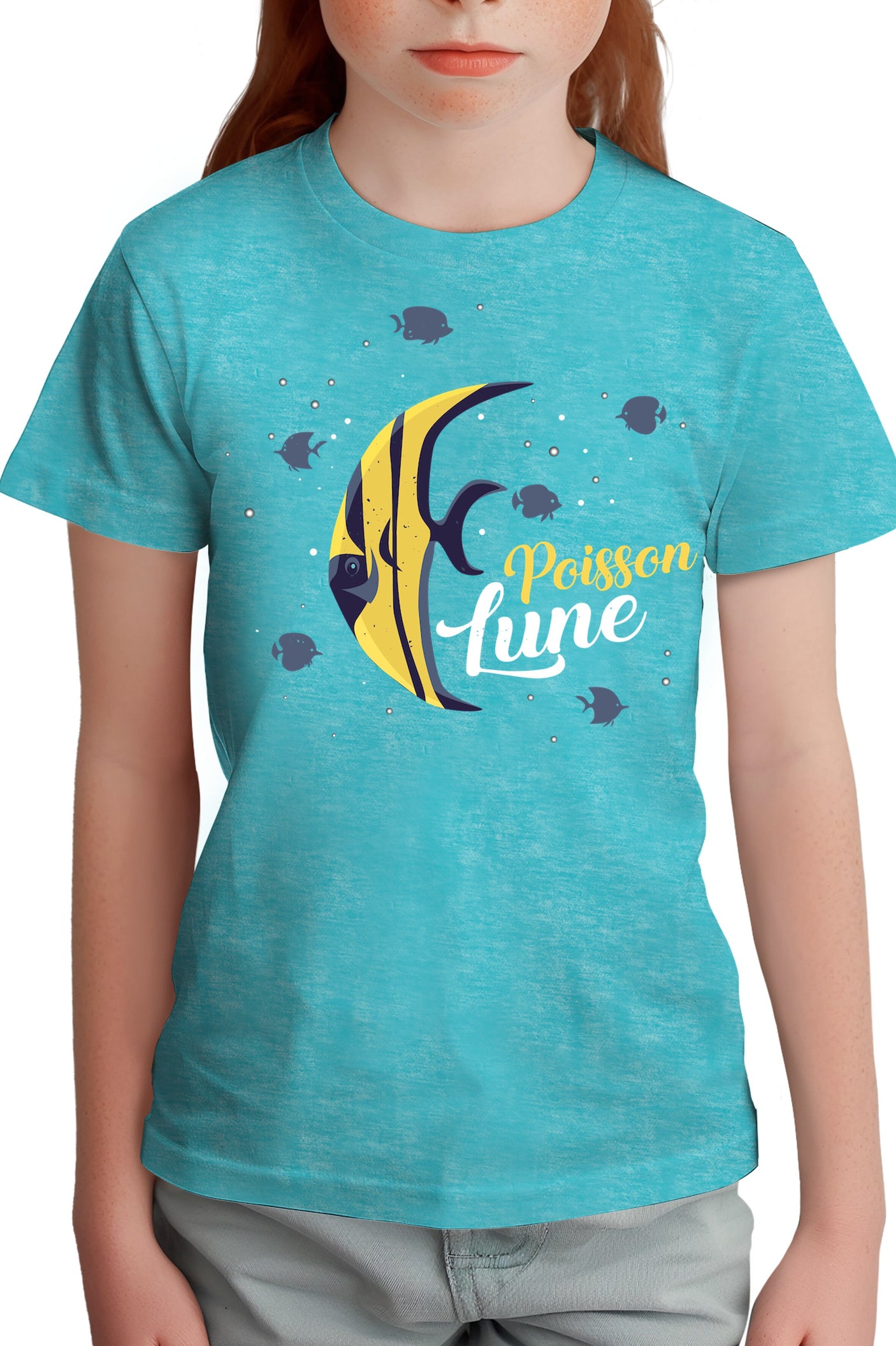 T-Shirt Fille Poisson lune avec strass