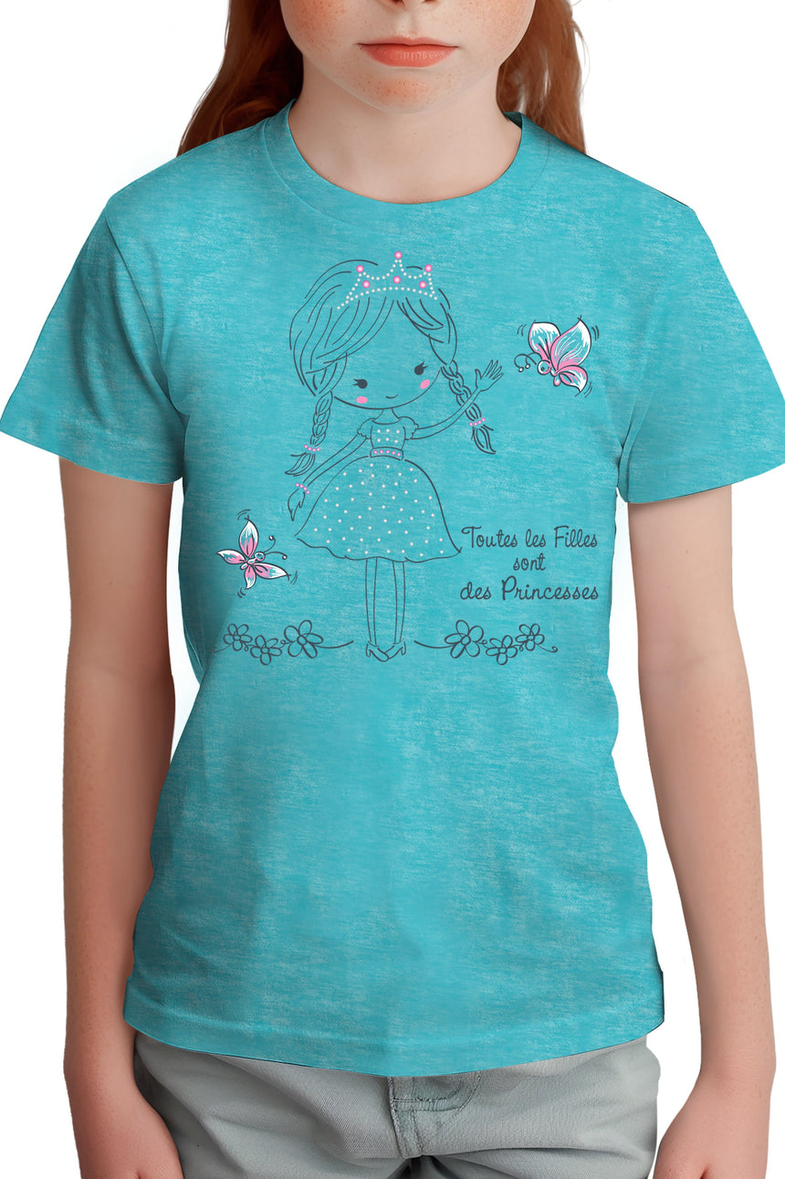 T-Shirt Fille Les filles sont des princesses