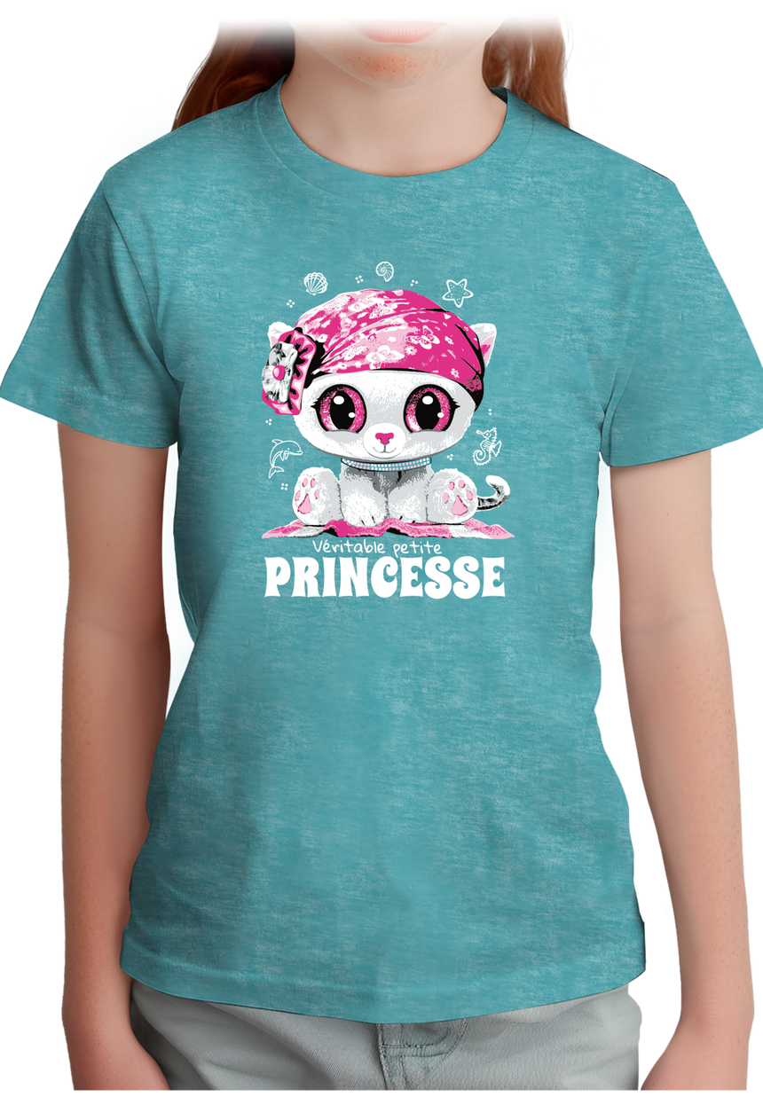 T-Shirt Fille Véritable petite princesse avec strass