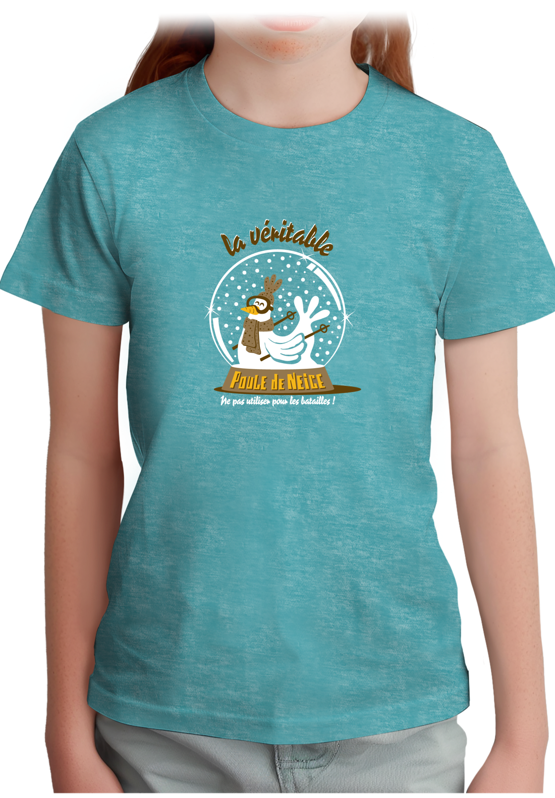T-Shirt Fille La véritable poule de neige