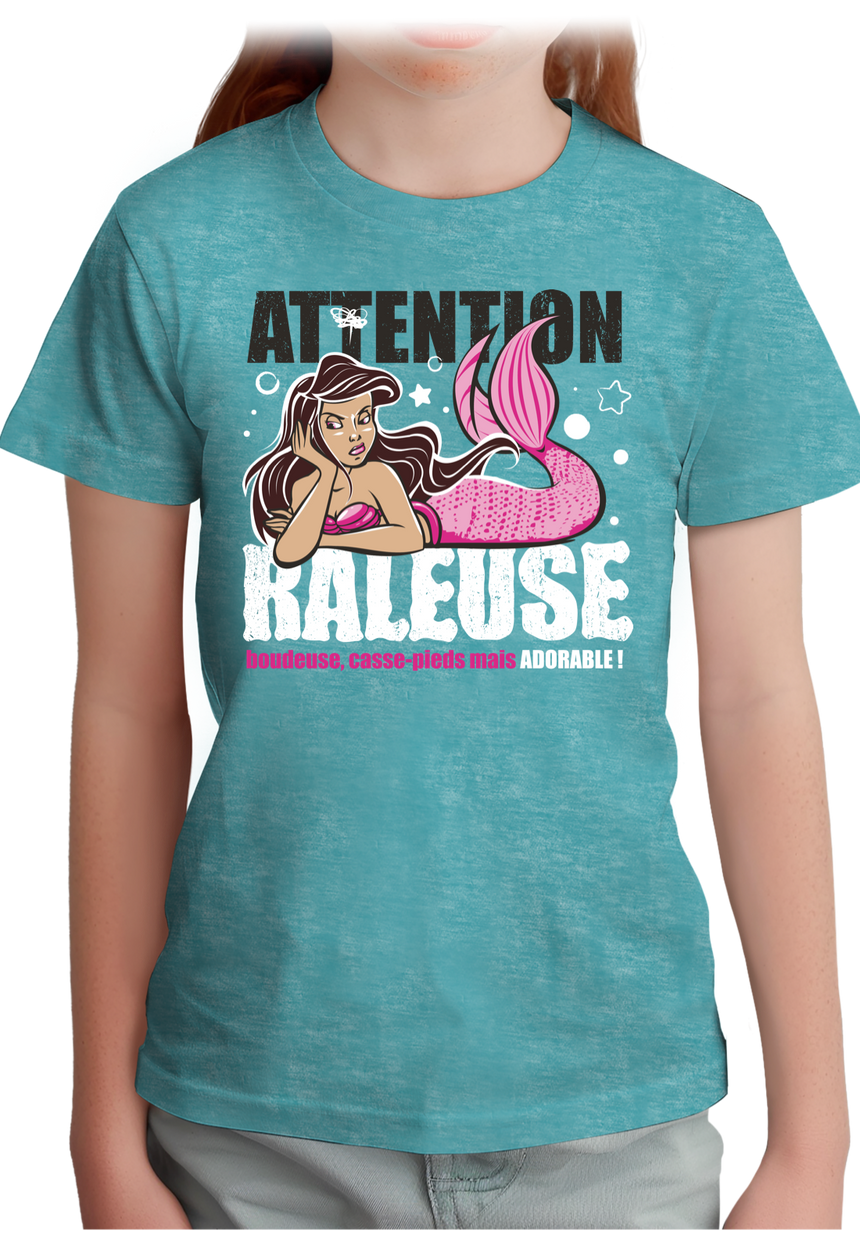 T-Shirt Fille Attention sirène râleuse