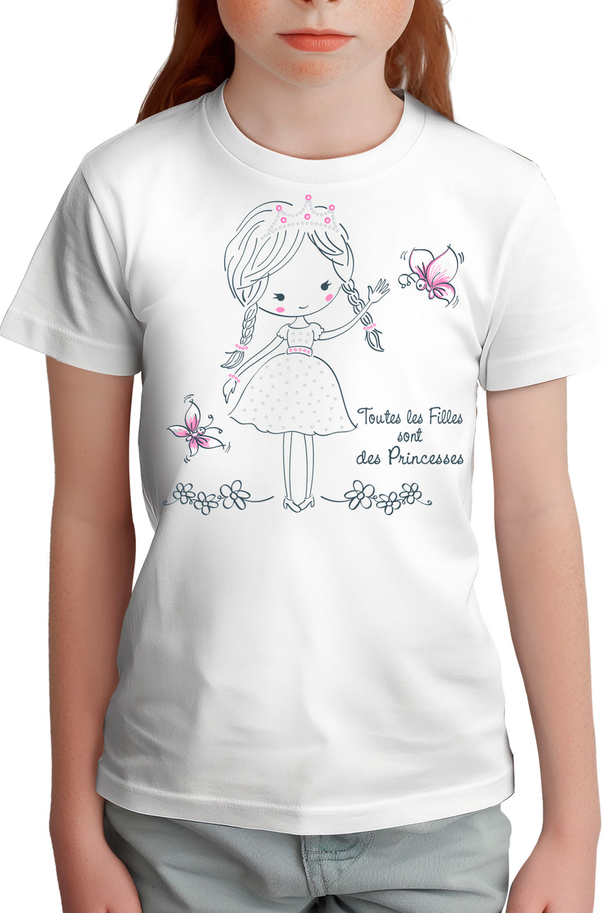 T-Shirt Fille Les filles sont des princesses