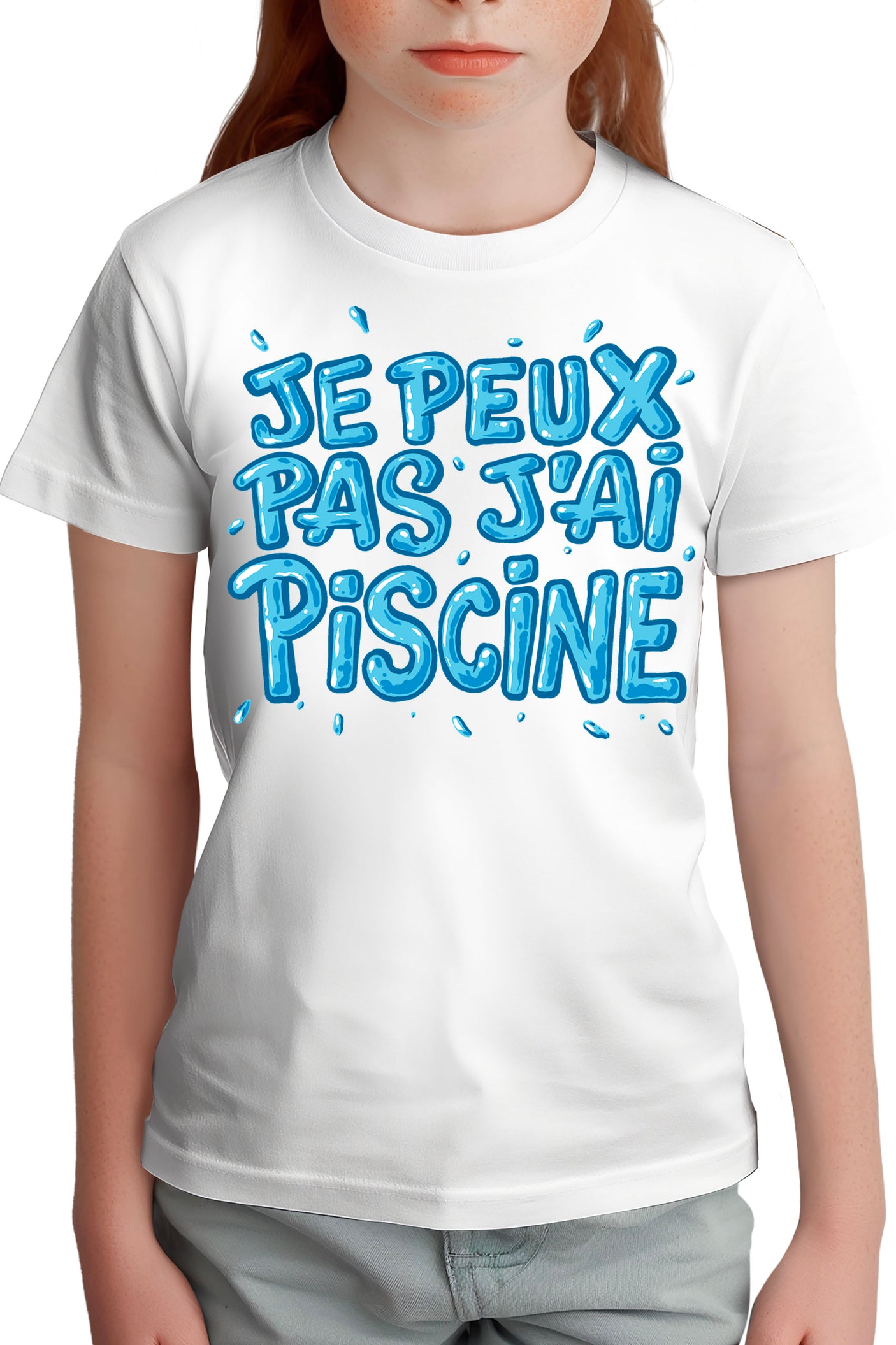 T-Shirt Fille Je peux pas, j'ai piscine