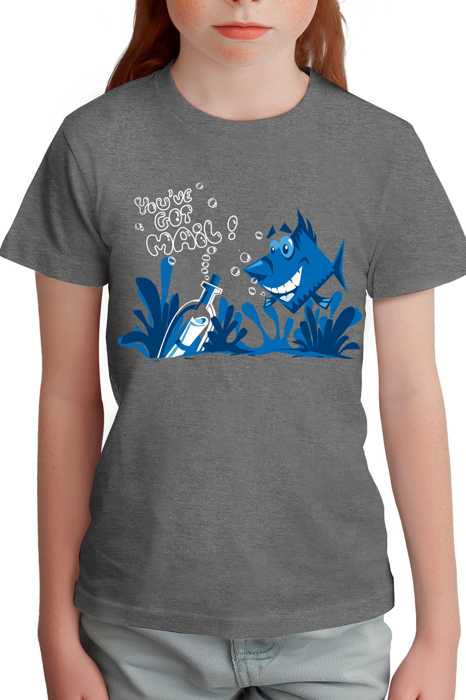 T-Shirt Fille Bouteille à la mer poisson