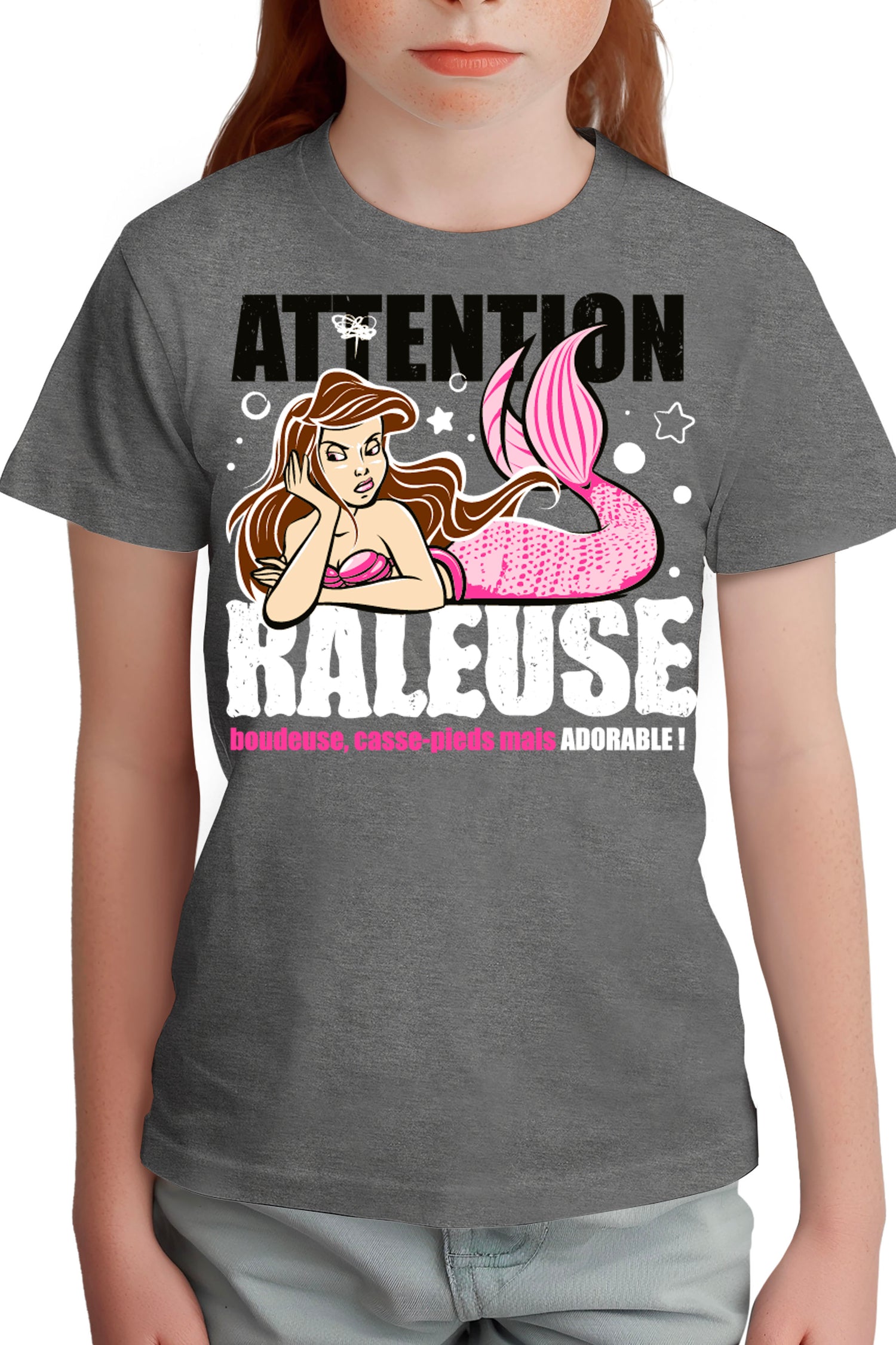 T-Shirt Fille Attention sirène râleuse