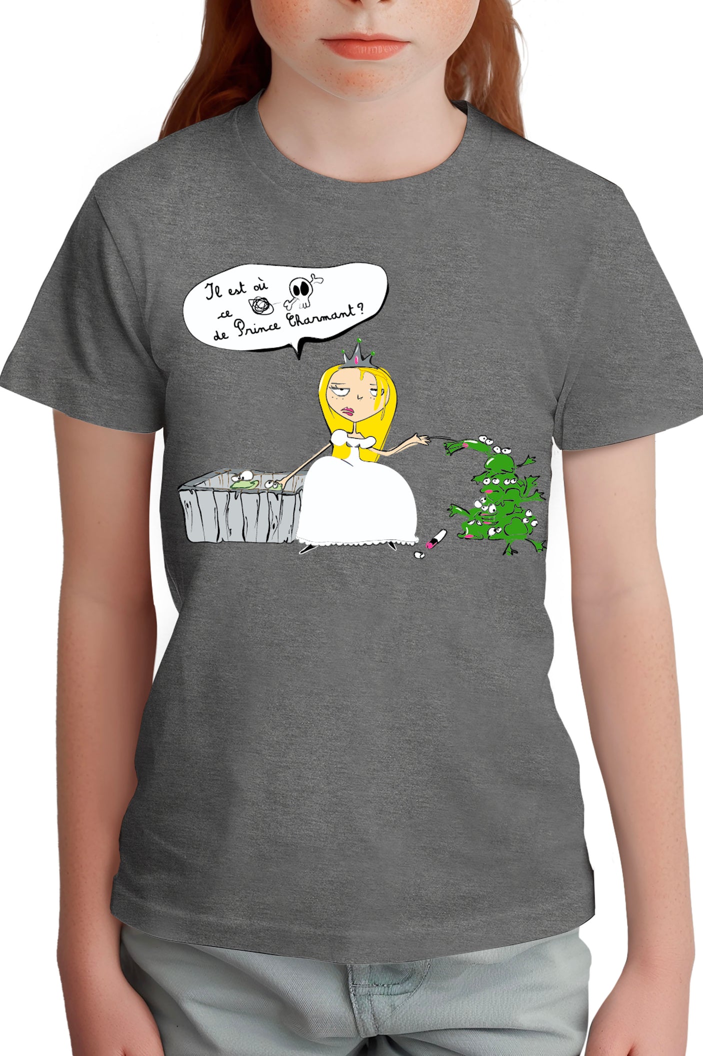 T-Shirt Fille je cherche le prince charmant