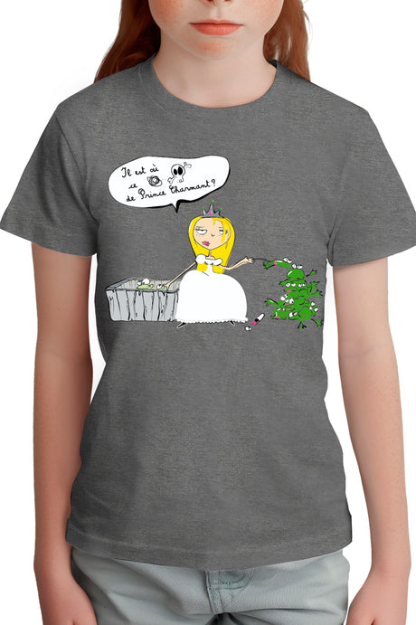 T-Shirt Fille je cherche le prince charmant