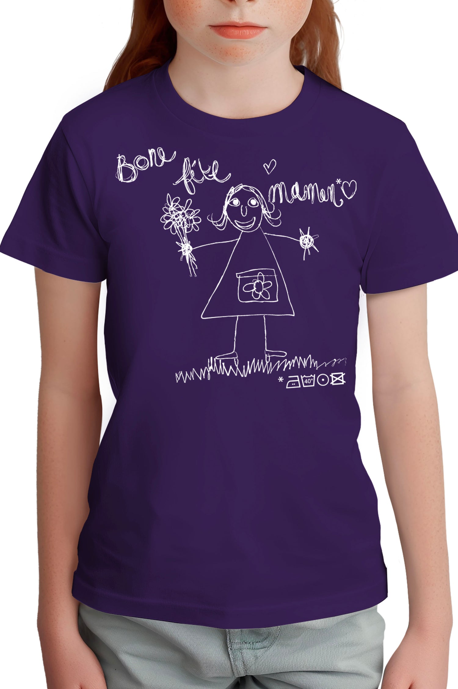 T-Shirt Fille Bone Fête Maman Dessin
