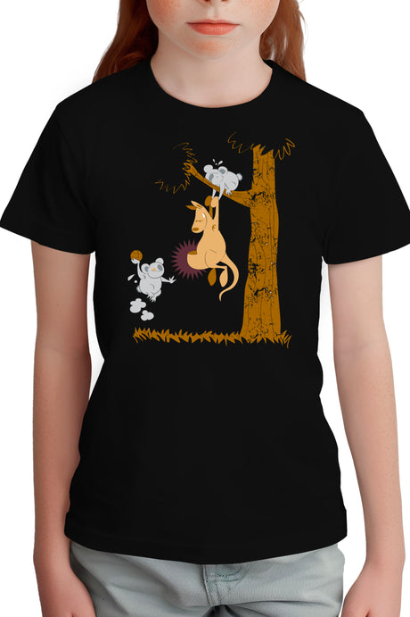 T-Shirt Fille Basket kangourou et koala