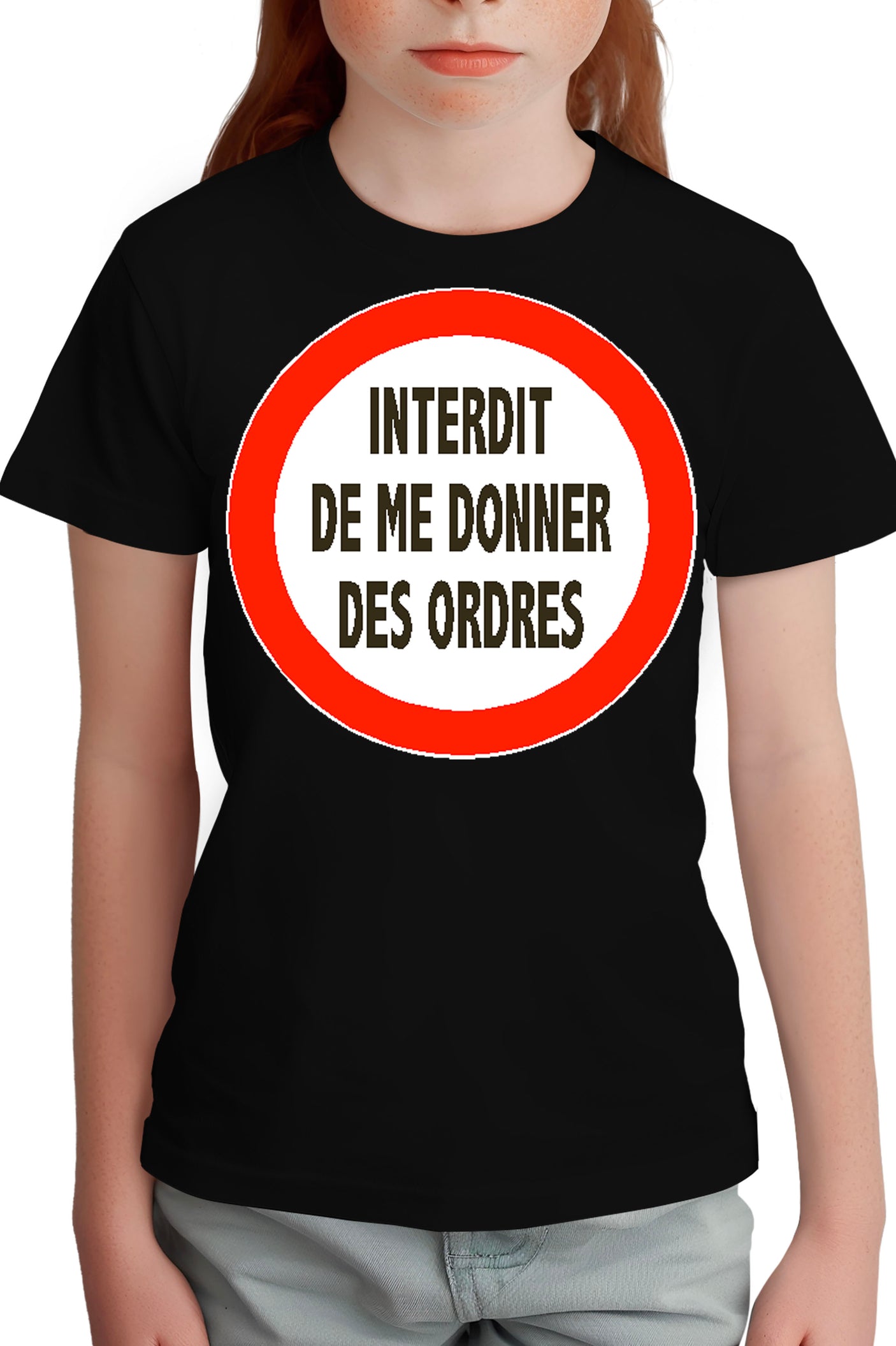 T-Shirt Fille Interdit de me donner des ordres