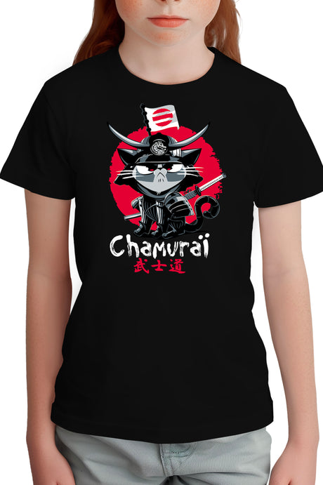 T-Shirt Fille Chat en samouraï