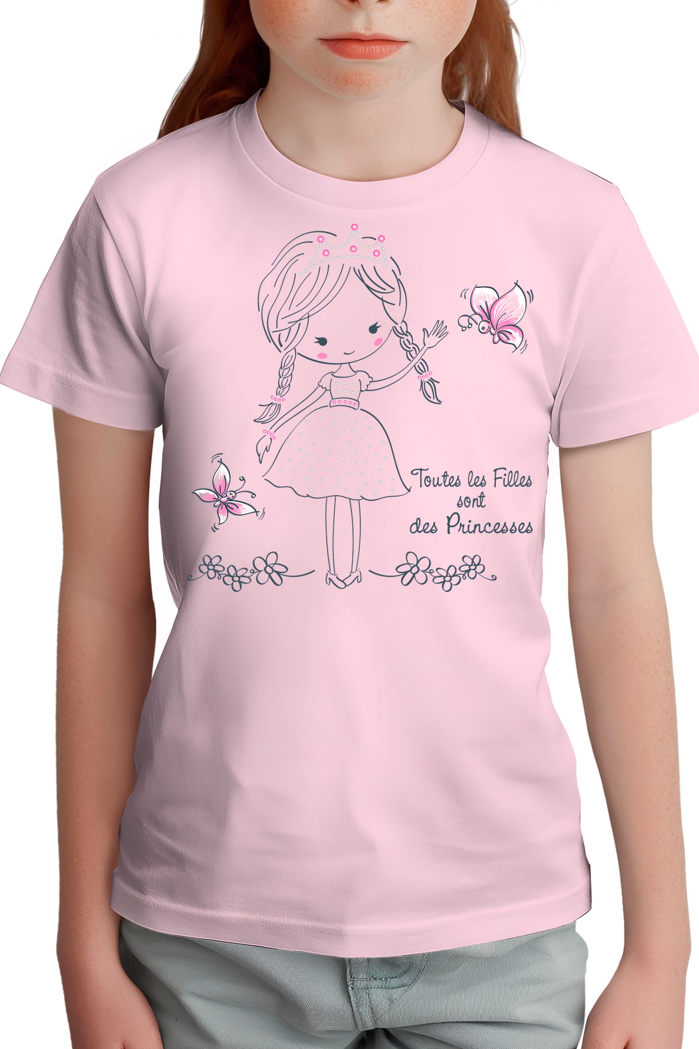T-Shirt Fille Les filles sont des princesses
