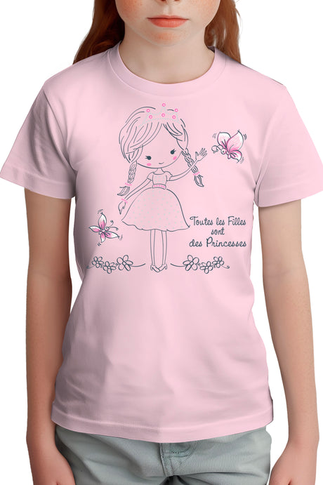 T-Shirt Fille Les filles sont des princesses