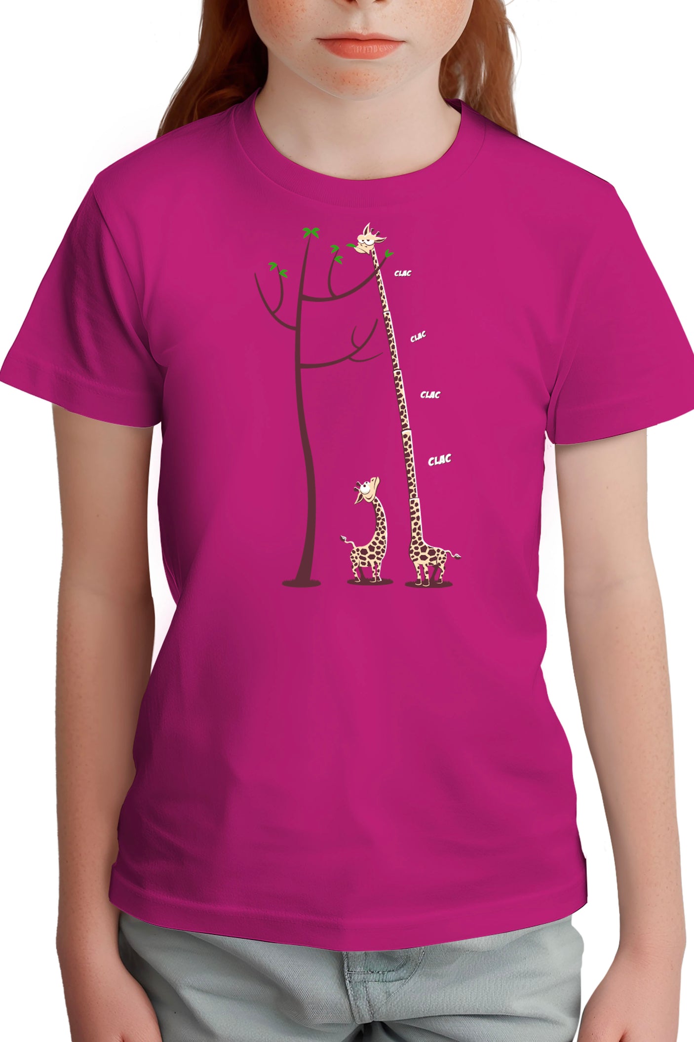 T-Shirt Fille Girafe dépliable